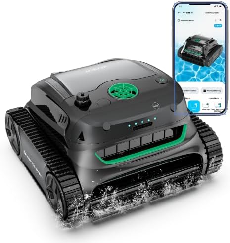 WYBOT S2 Cordless Robotic Pool Cleaner, Smart Navigation Pool Robot Vacuum for Pools up to 3230 Sq.ft, Triple Motors Power Suction, Dual Filtration, Lasts 210Mins Battery Life, Touch/APP Mode