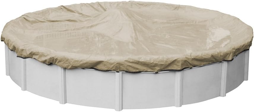 Pool Mate 3128-4-PM 20-Year Professional-Grade Winter Round Above-Ground Pool Cover, 28-ft, Tan