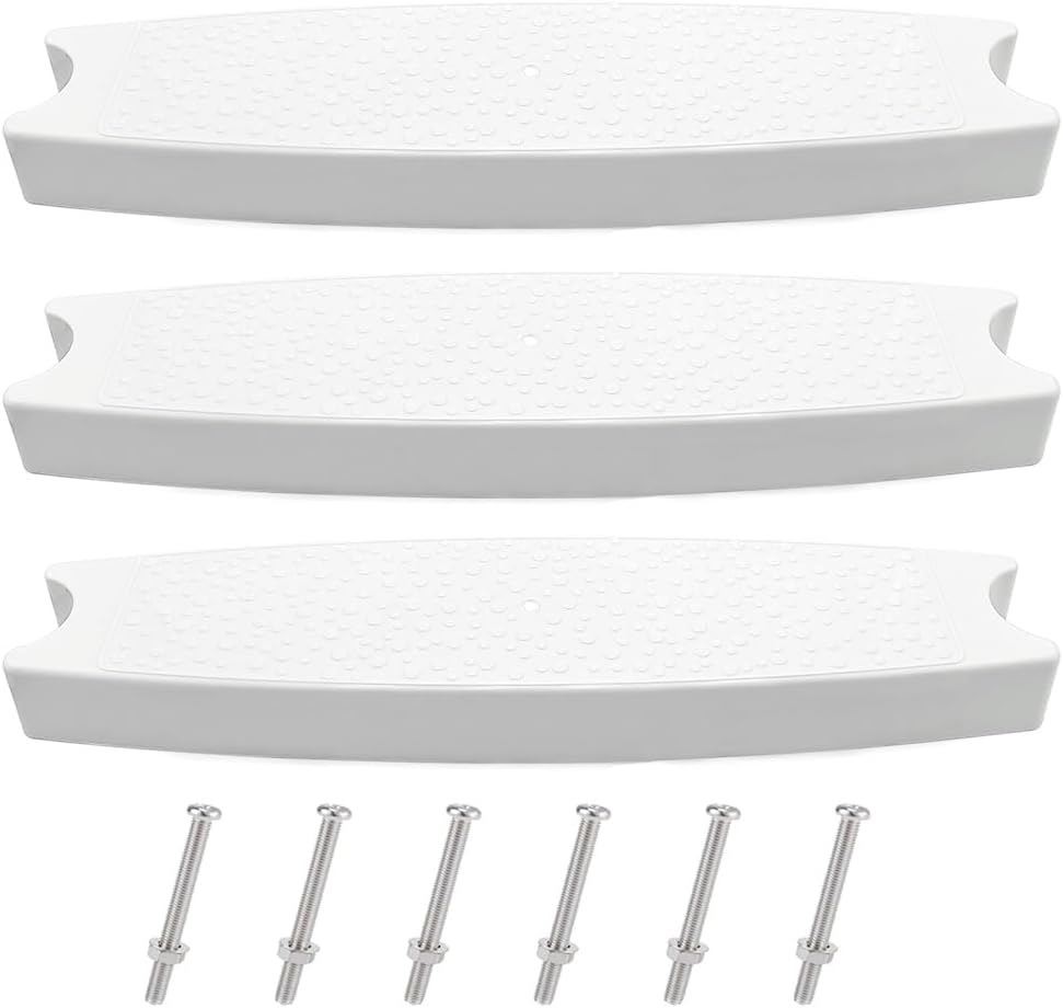 3-Pack 18" Universal Pool Ladder Steps Replacement,Heavy-Duty Molded Plastic Pool Ladder Rung Step for Above-Ground and In-Ground Pools Ladder Parts