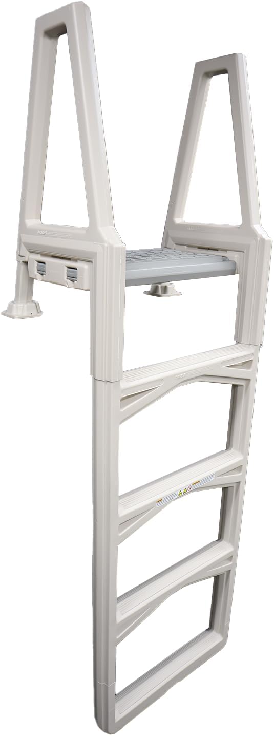 Confer Plastics 635-52X Sturdy Above Ground in-Pool Swimming Pool Ladder for Decks Adjustable from 46"-56"