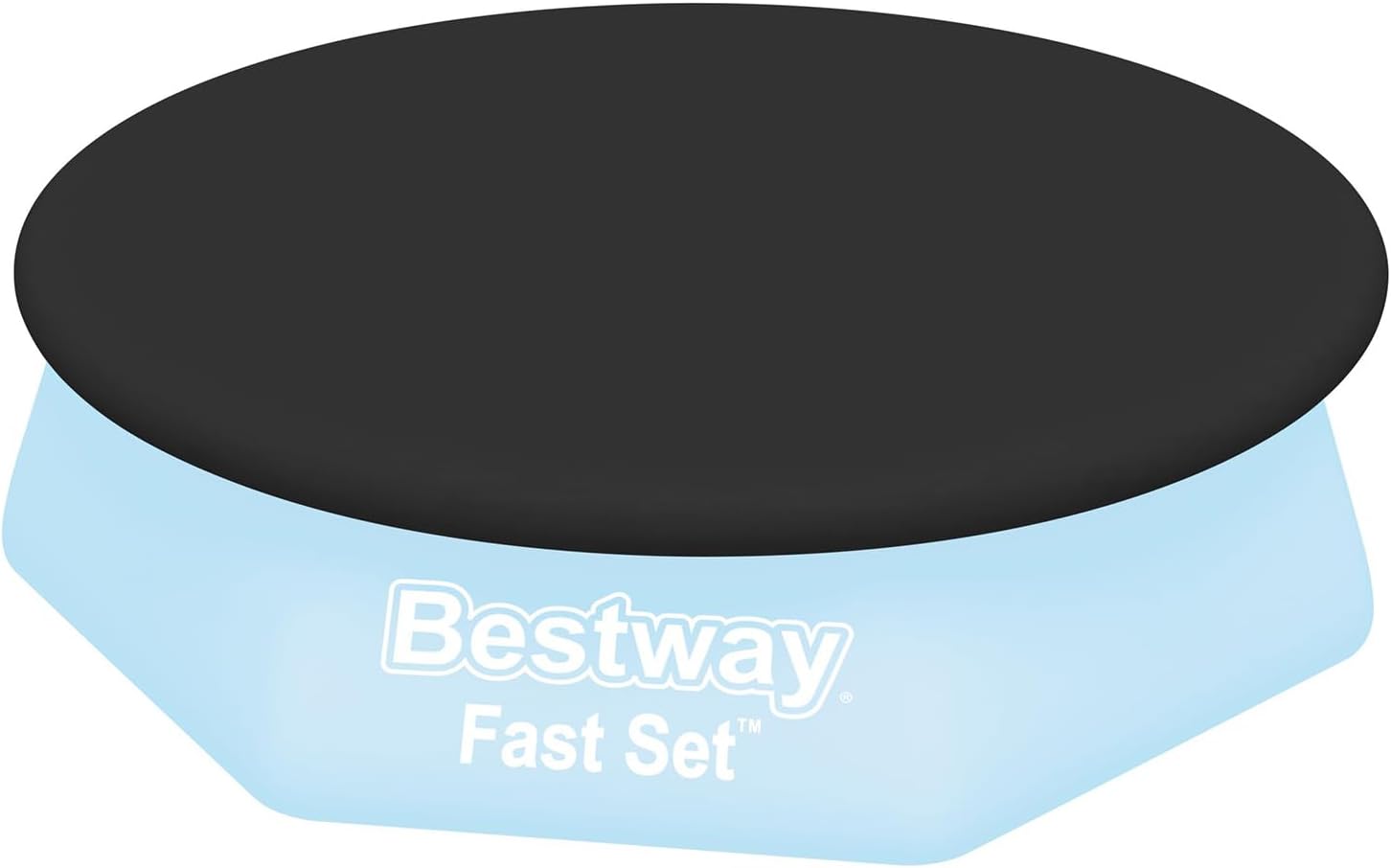 Bestway 58032E 8 Foot Round PVC Debris and Leaves Pool Cover with Drain Holes for Above Ground Fast Set Swimming Pools, Blue