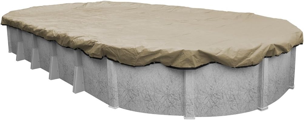 Pool Mate 311527-4-PM 20-Year Professional-Grade Winter Oval Above-Ground Pool Cover, 15 x 27-ft, Tan