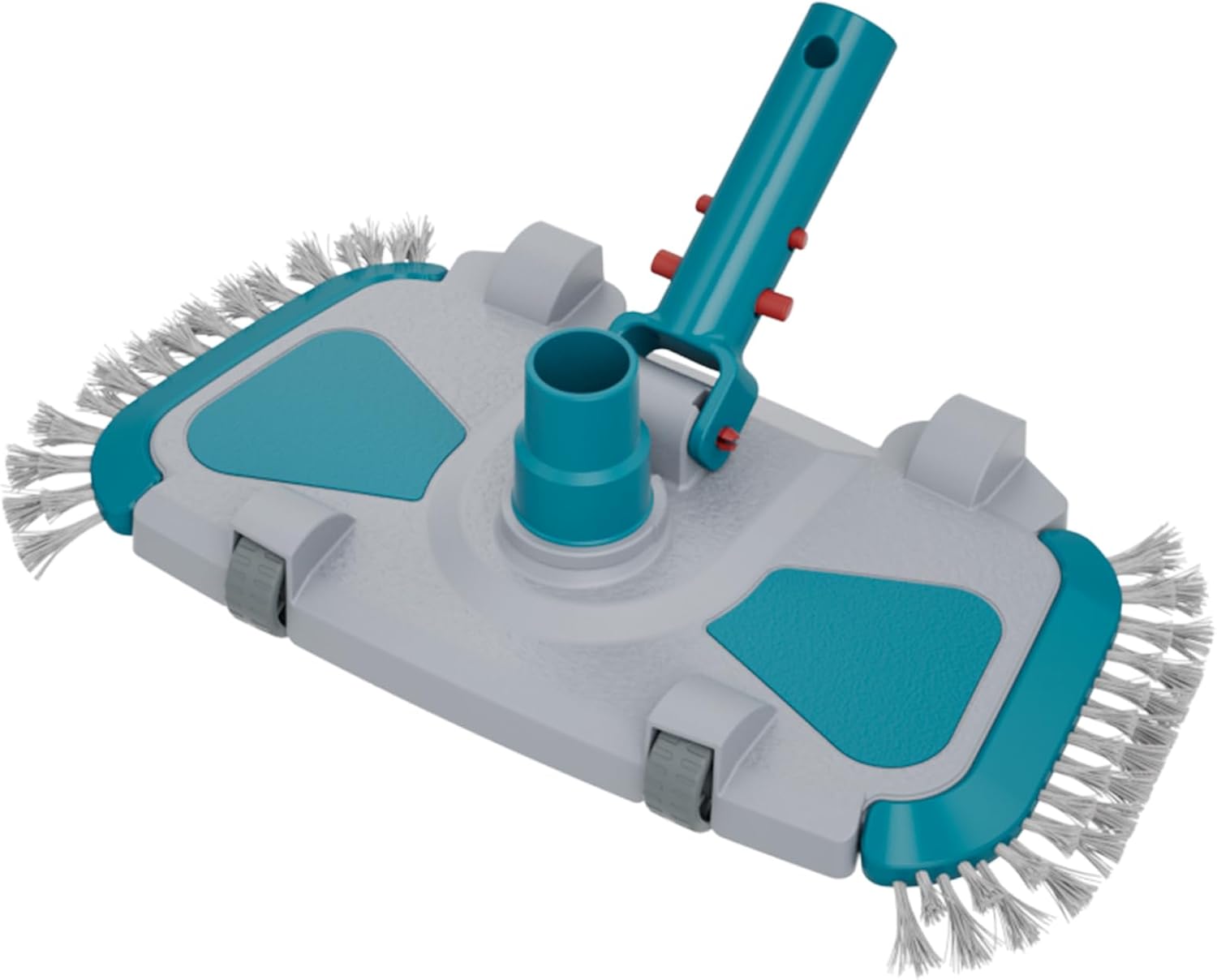 Updated Weighted Rectangle Pool Vacuum Head with Side Nylon Bristles, Swivel Hose Connection - Connect 1-1/4", 1-1/2" Hose for Inground & Above Ground Pools