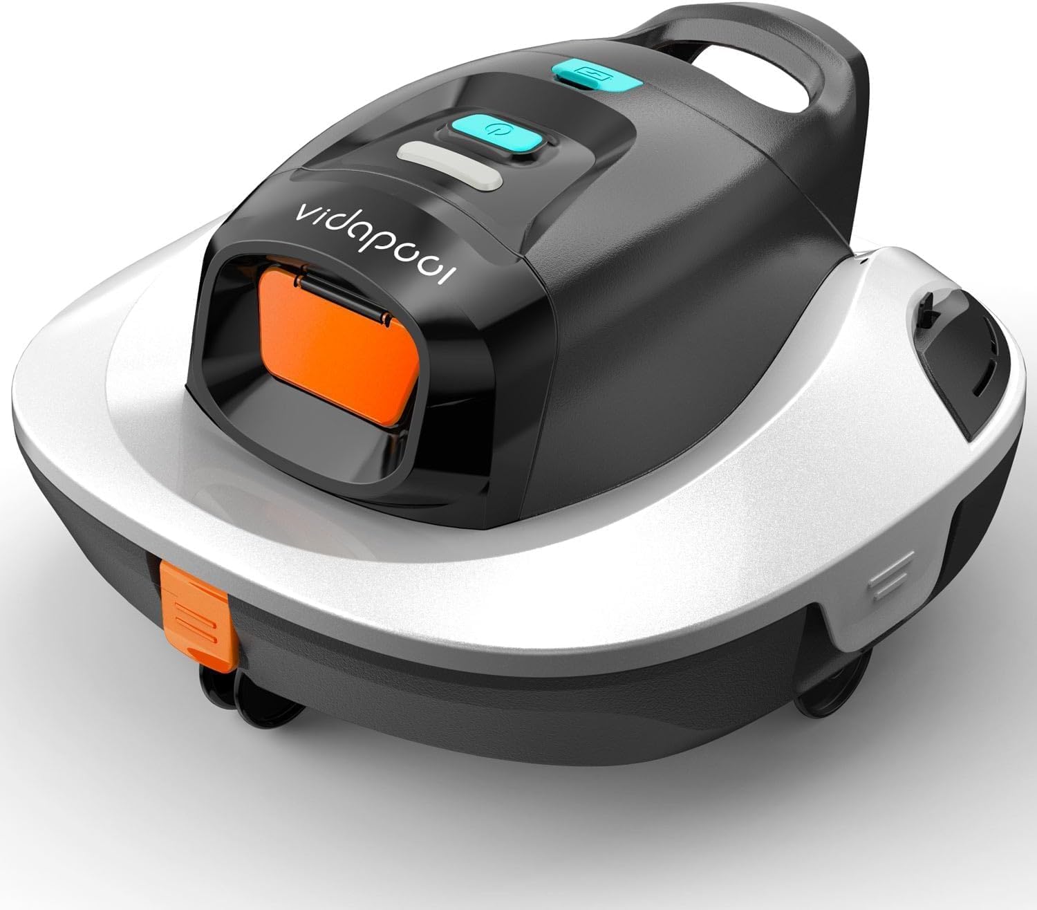 Robotic Pool Vacuum Cleaner,Portable Swimming Pool Vacuum Self-Parking Technology with LED Indicator,Ideal for Above Ground/Flat Pools up to 860 Sq.Ft,Lasts 90 Mins-White