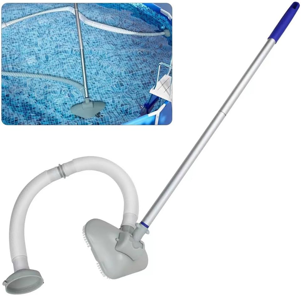 Swimming Pool Vacuum Cleaner,Pool Cleaning Kit with Pool Vacuum Head & Hose,Ideal for Spas,Hot Tubs and Small Pools for Sand and Debris Cleaning