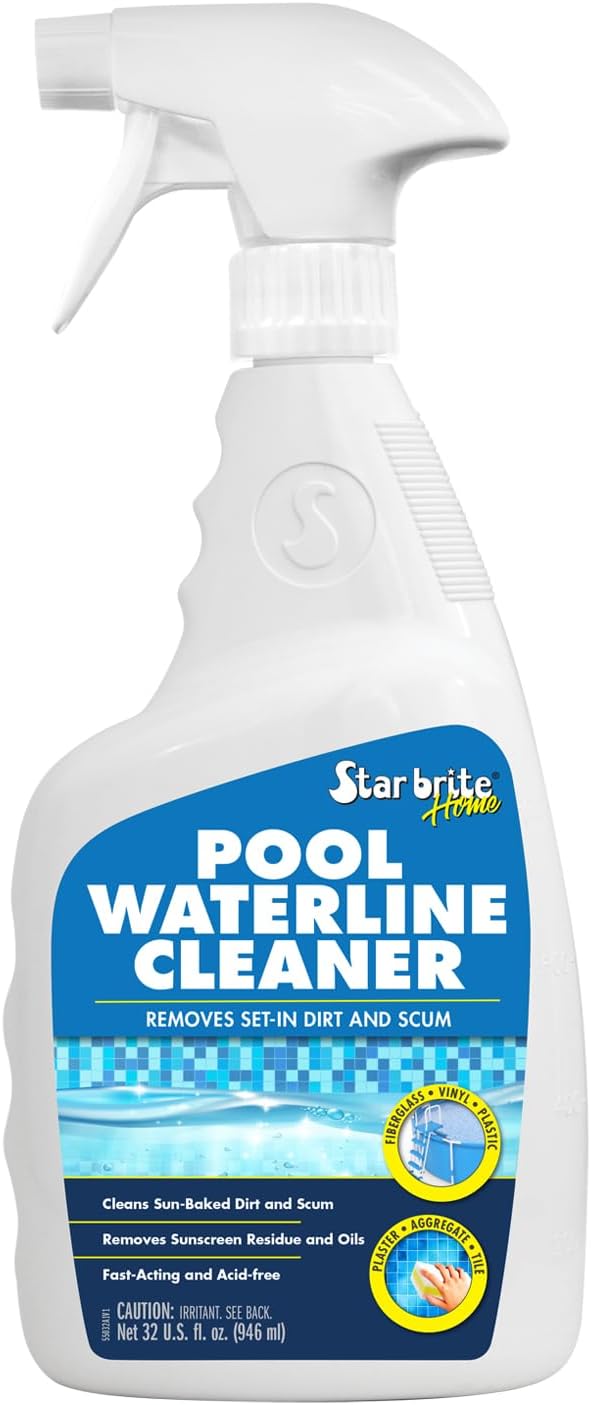 STAR BRITE Home Pool Waterline Cleaner (32 oz Spray) – Scum Remover for Pool Liners, Tiles & Fiberglass Waterlines