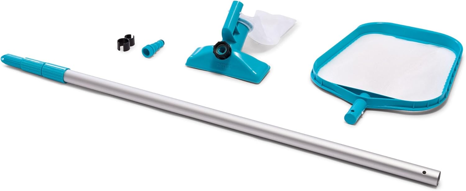 Intex 28002E Cleaning Maintenance Swimming Pool Kit with Vacuum, Surface Skimmer, and Telescoping Pole for Above Ground Pools (Pool Sold Separately)