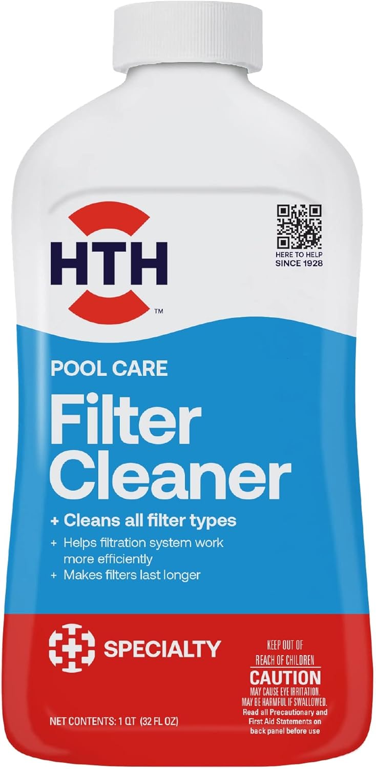 HTH 67071 Swimming Pool Care Filter Cleaner - Removes Dirt, Oil, and Grease Buildup for Crystal Clear Water