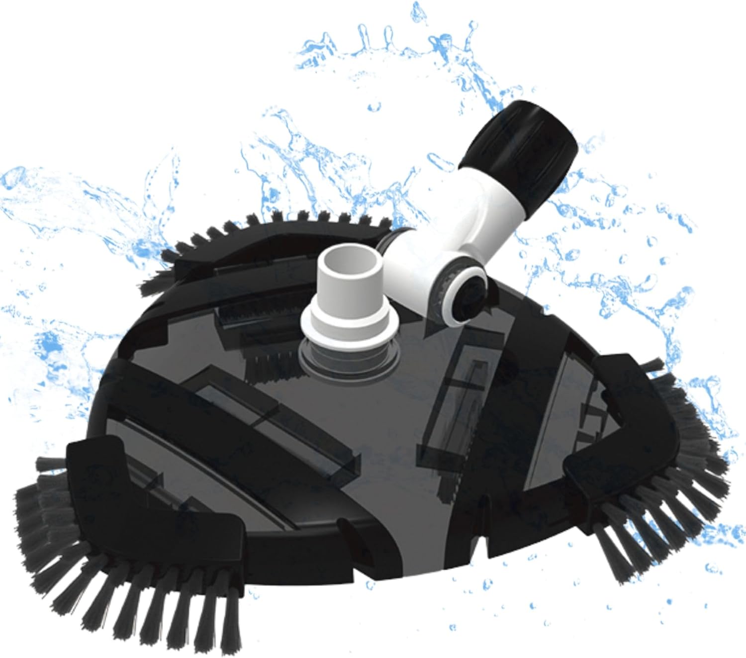 Wessel-Werk Triangle Pool Vacuum Head, Weighted Body, Swiveling Hose Cuff, Professional Pool Brush Head with 3 Flexible Side Brushes for Swimming Pool (Triangle Pool Vacuum Head)