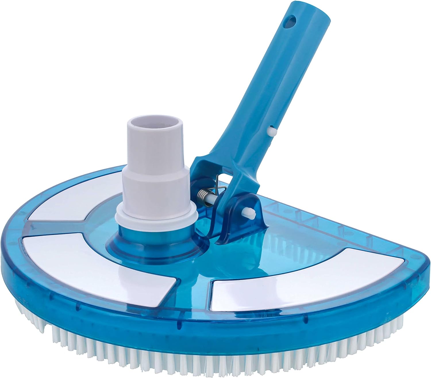U.S. Pool Supply Weighted Pool Vacuum Head, Transparent Curved Half Moon Body - Swivel Connection, Pole Handle - for Above Ground & Inground Swimming Pools – Vinyl Liner Floor, Wall, Corner Cleaner