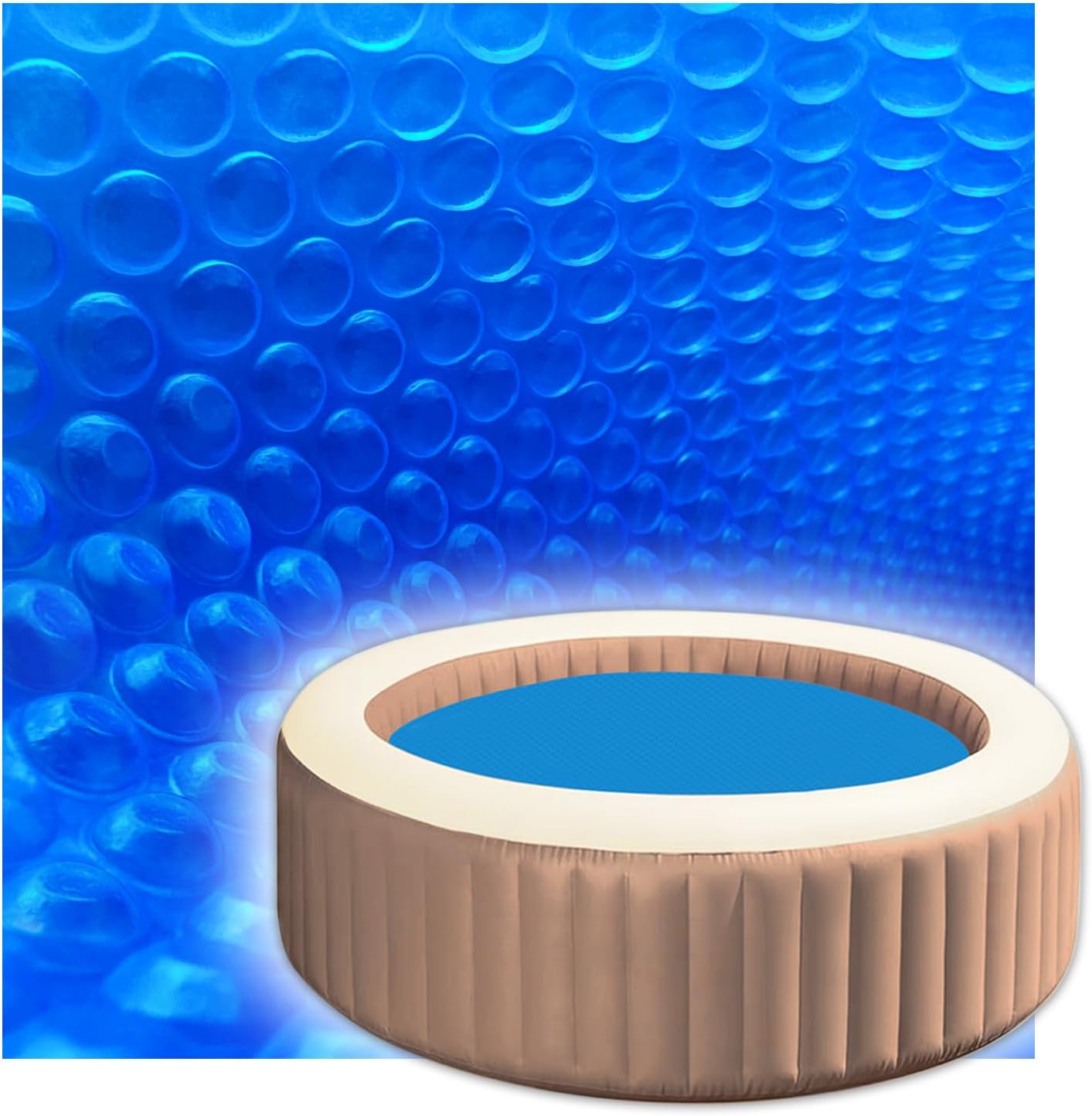 Solar Pool Cover, 8 Foot 10-mil Round Swimming Pool Cover, Heat Retention Bubble Wrap Covers for Above Ground and Inground Pools
