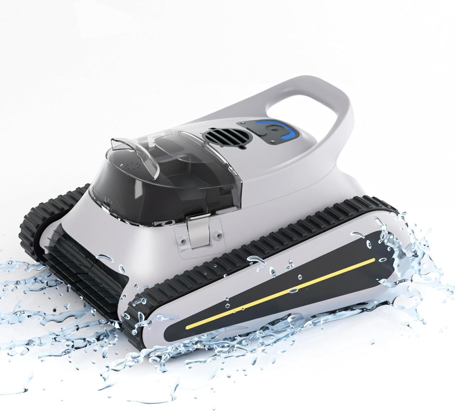 Cordless Pool Vacuum for Inground Pools, Automatic Robotic Pool Cleaner with Wall and Waterline Cleaning, Gray