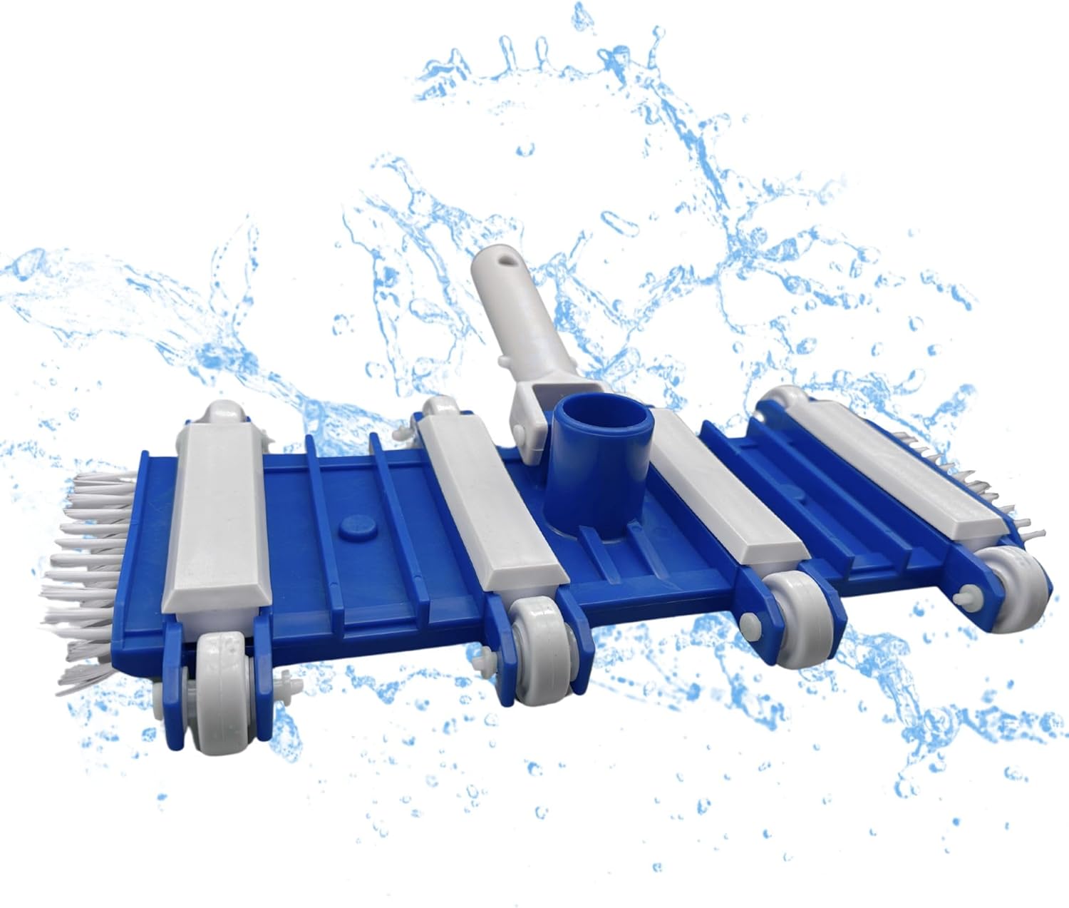Deluxe 15-Inch Pool Vacuum Head with Wheels for Above Ground & Inground Pools – Rectangular, Weighted Body with Durable Side Brushes – Essential Pool Accessories