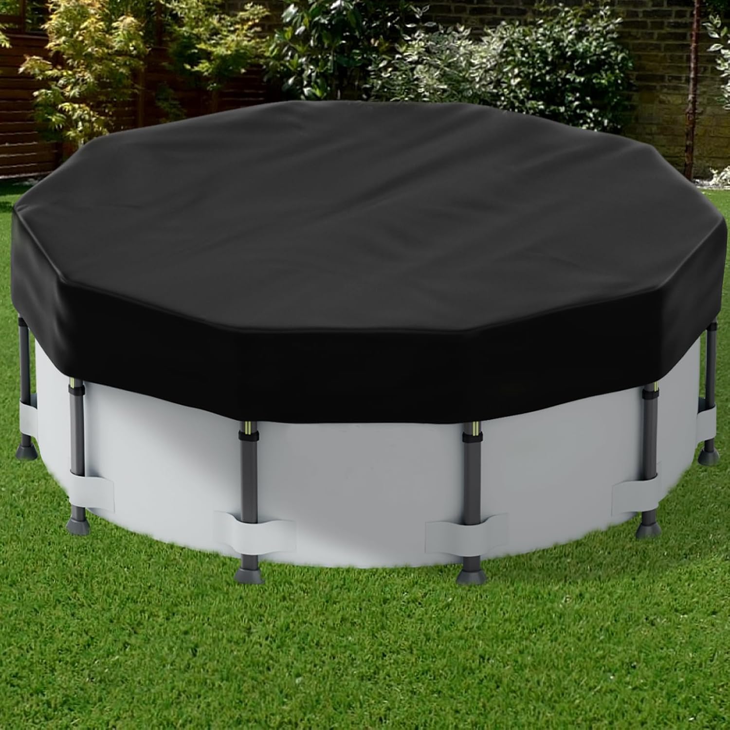 18FT Pool Covers for Above Ground Pools, Safana Round Pool Winter Cover, Tear Resistant Fabric Swimming Pool Covers, Superior Strength & Durability, Prevent Leaves, UV Resistance, Prevent from Debris