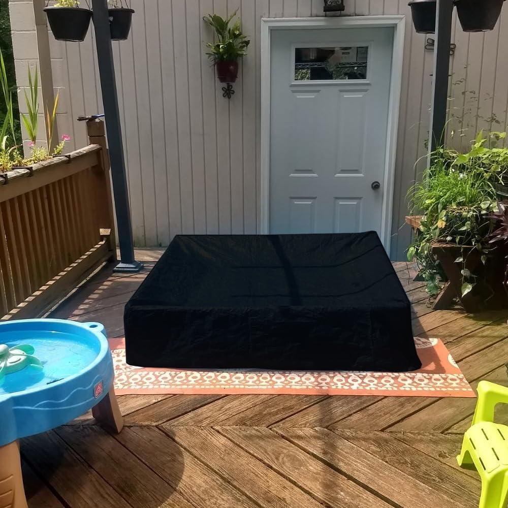Mini Frame Pool Cover for 4 Feet x 4 Feet x 12 Inch Waterproof Mini Frame Above Ground Outdoor Backyard Square Kiddie Kids Swimming Pool (Cover Only)