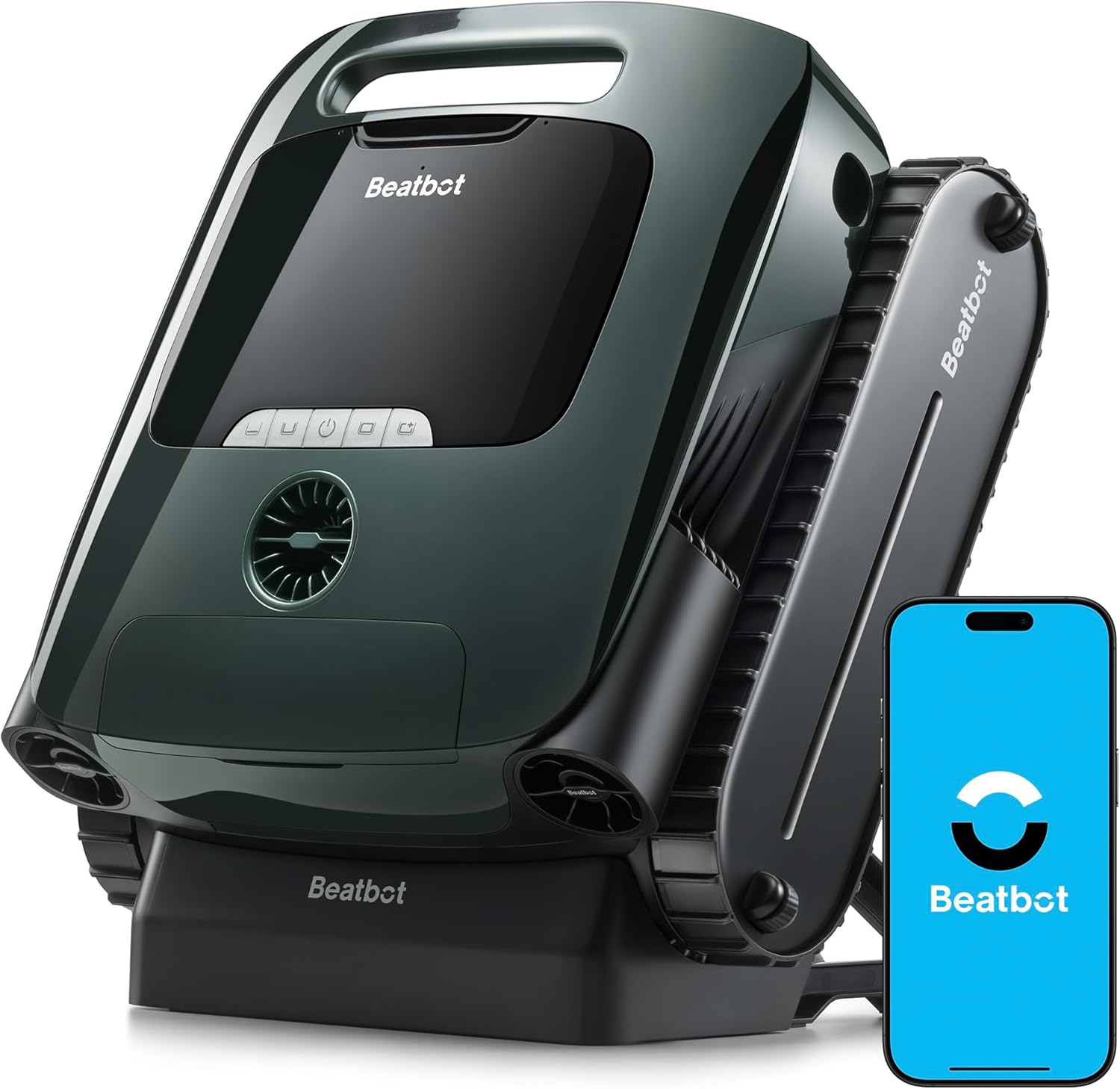 Beatbot AquaSense 2 Pro Pool Vacuum Robot, Unmatched 5-in-1 Cleaning, Skims Water Surface with Remote Navigation, Surface Parking, Clarifies Water, for Pools up to 3,875 Sq.ft – Dark Green
