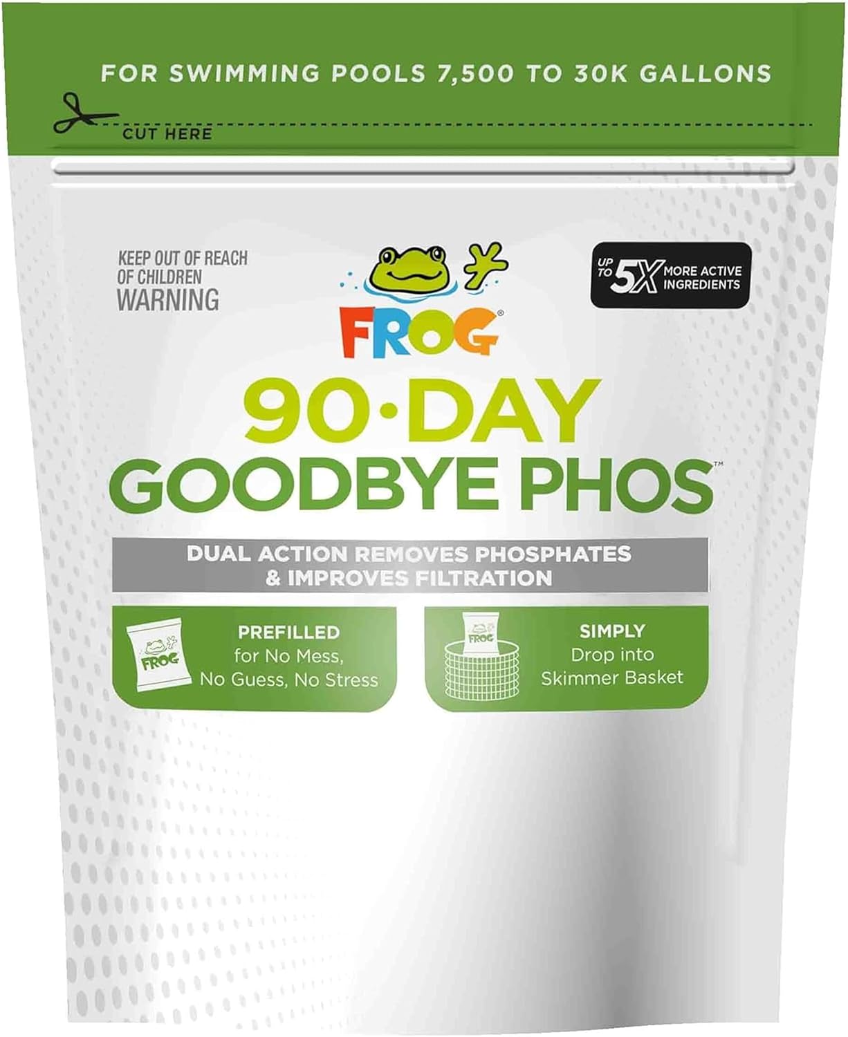 FROG 90-Day Goodbye Phos - Dry Formula Phosphate Remover for Pools up to 30,000 Gallons - Pool Maintenance & Treatment - 3 Pods