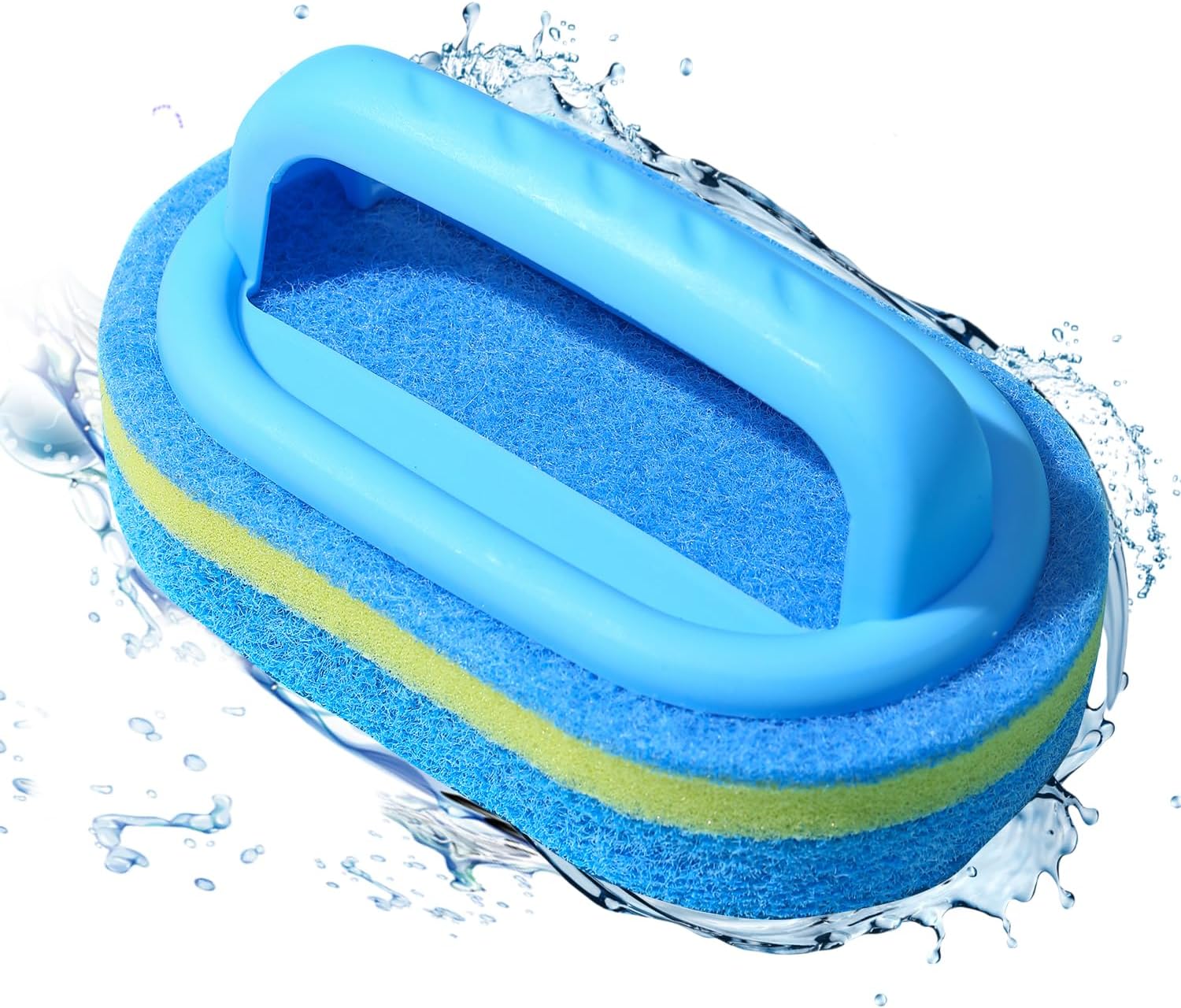 Hand-held Pool Scrub Brush for Tile, Pool Scrubber for Inground Swimming Pool, Pool Brushes for Cleaning Pool Walls Bathroom and Kitchen