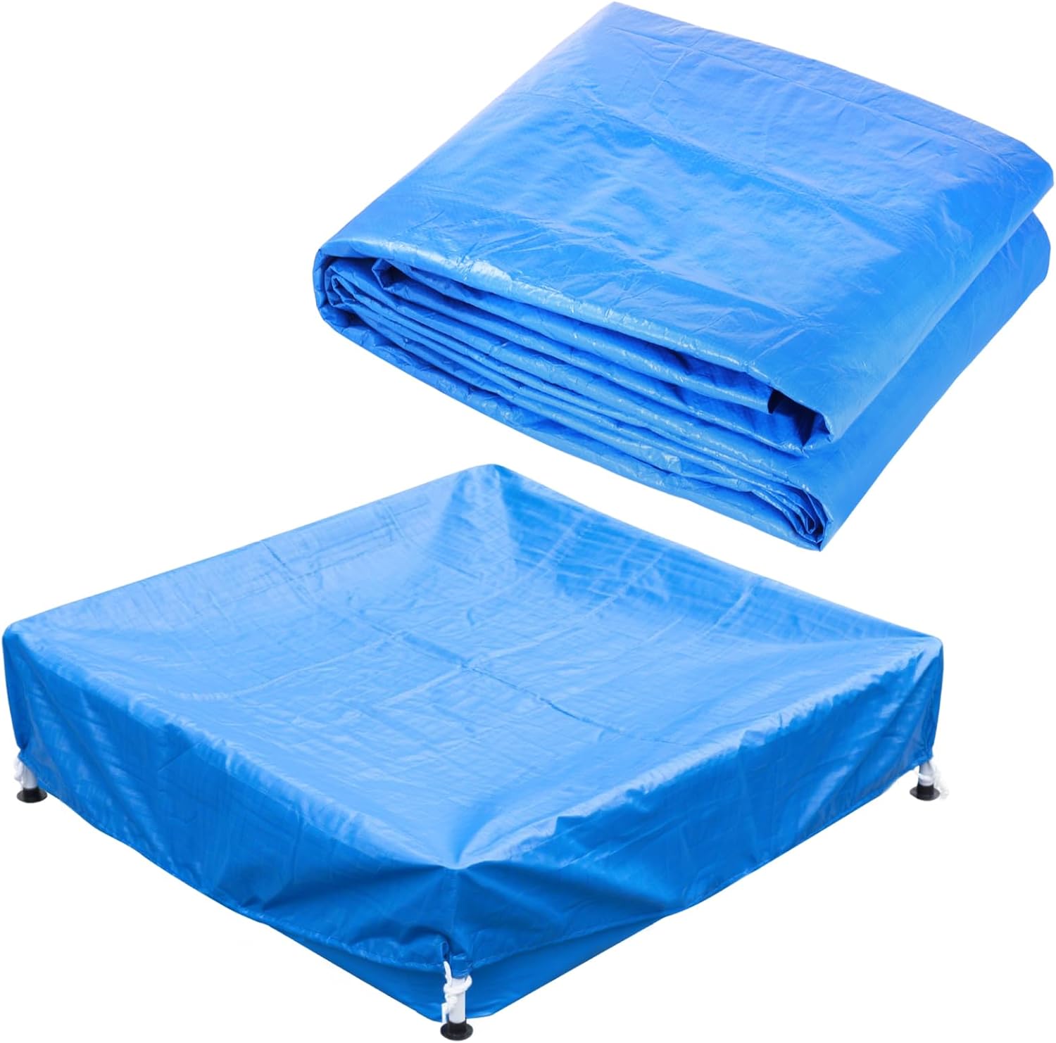 4 Feet x 4 Feet x 12 Inch Mini Frame Pool Cover Kiddie Pool Cover Waterproof Above Ground Frame Kiddie Swimming Pool Cover for Outdoor Backyard Teaching (Cover Only)