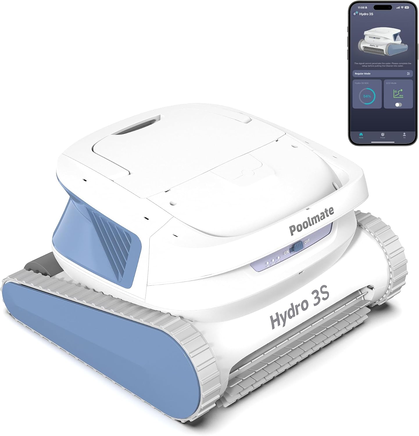 Robotic Pool Vacuum, Cordless Pool Cleaner with Smart Navigation, 300Min Runtime, Waterline Cleaning, Wall-Climbing, Dual Turbine, Large Filter Basket, 4 Cleaning Modes for Above Ground/Inground Pools
