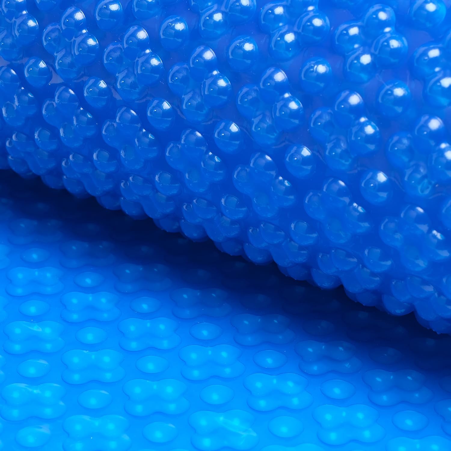 Patent Design 16mil 16x32FT Rectangle Quadruple Bubble Solar Pool Cover Hot Tub Blanket In-Ground Above-Ground Pools Both Sides PVC Bundle Edge and Al Buckle Heating with Sun Power