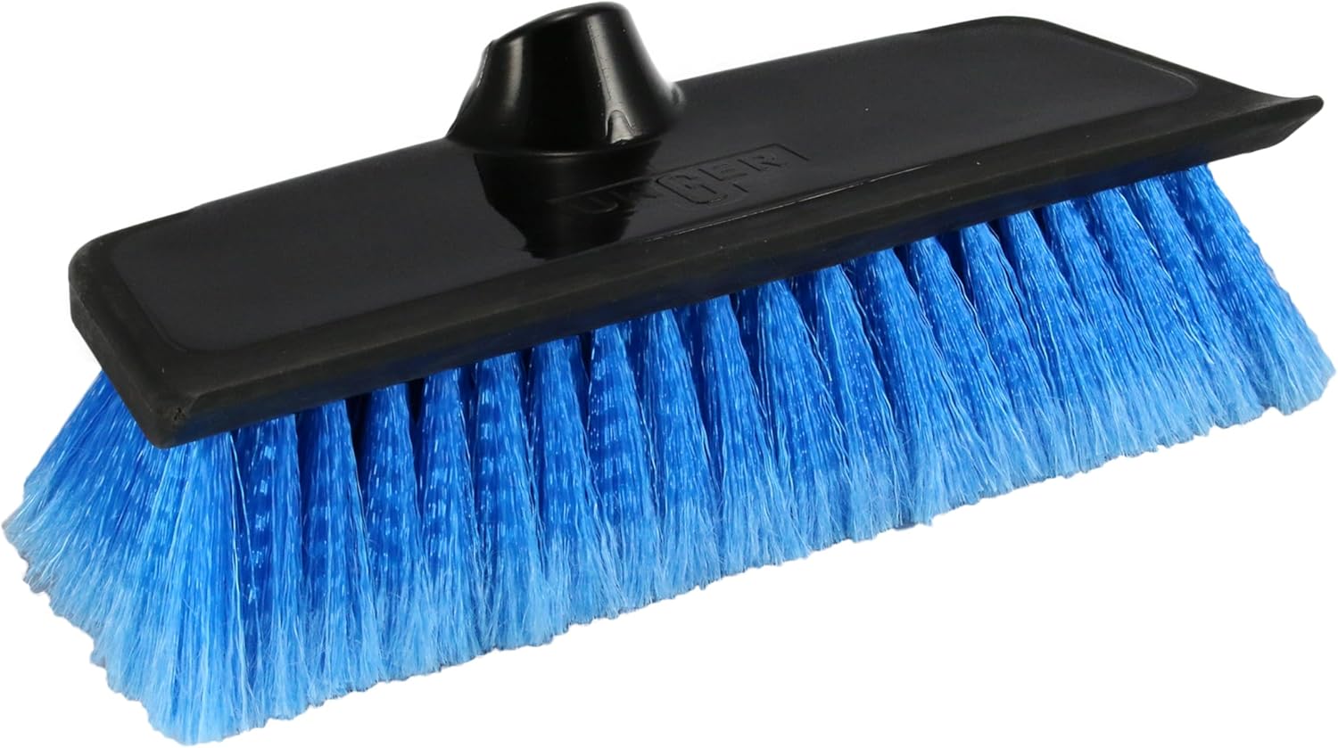 Unger Professional HydroPower 10” Bi-Level Soft Brush with Squeegee – Compatible with Waterflow Poles, Cleaning Brush, Squeegee for Water Removal, Great for Patio, Windows, Siding, Cars & Boats