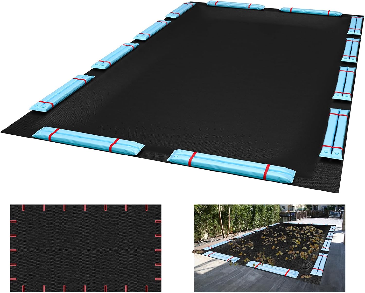 16x32 FT Pool Covers for Inground Pools, Rectangular Swimming Pool Cover,UV-Resistant Pool Cover, Solar Pool Covers Ideal for Waterproof and Dustproof