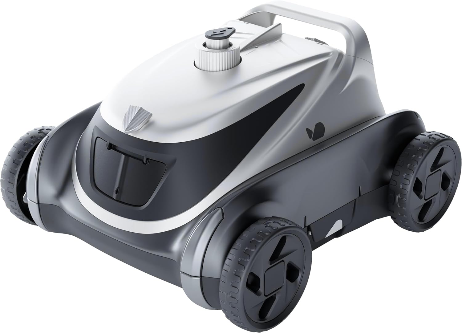 Pool Vacuum Robot Cordless - Automatic Pool Vacuum with 2X Suction Power Dual Motors, Silver