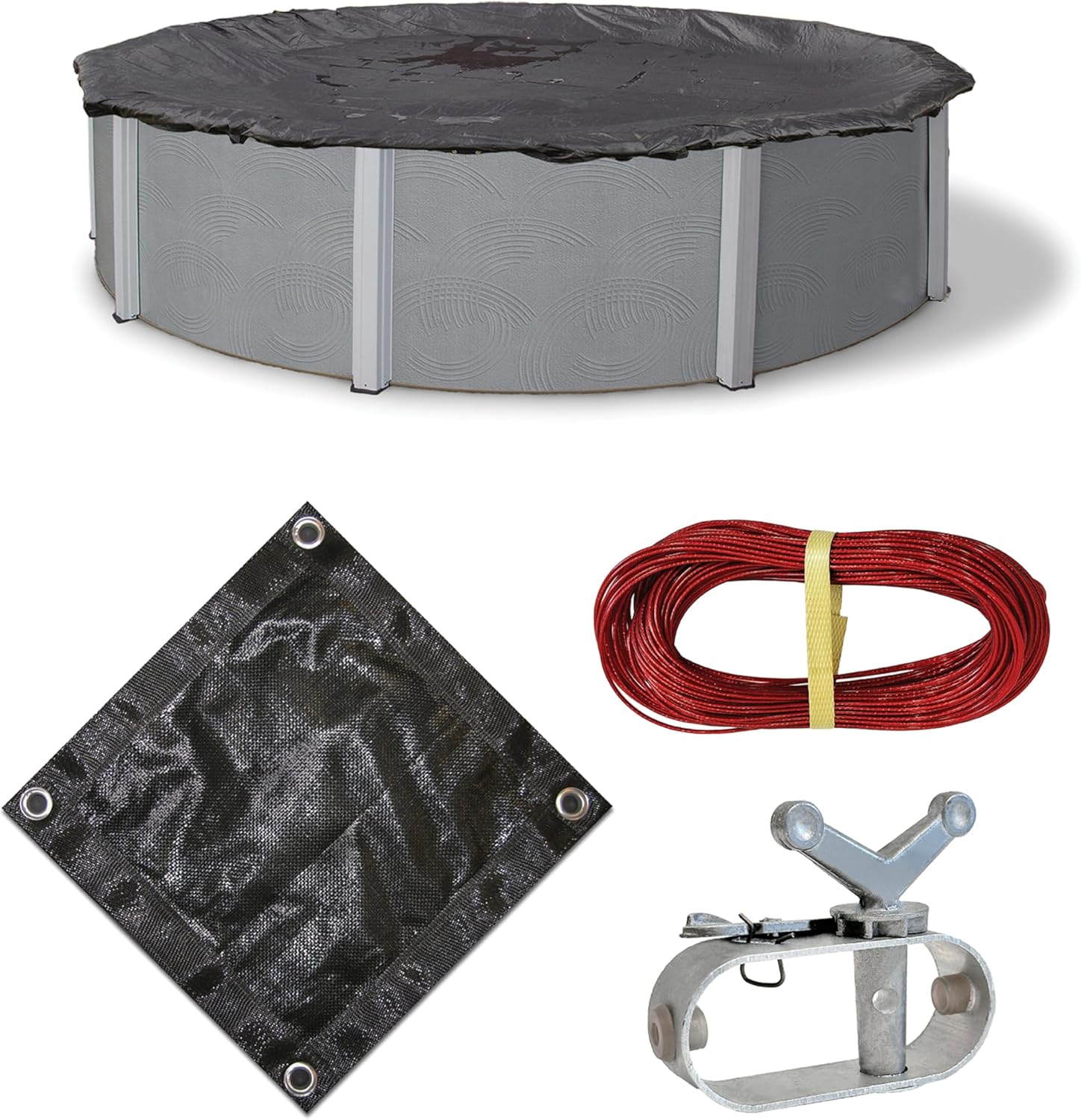 Blue Wave BWC604 18-ft Round Rugged Mesh Above Ground Pool Winter Cover, FEET, Black