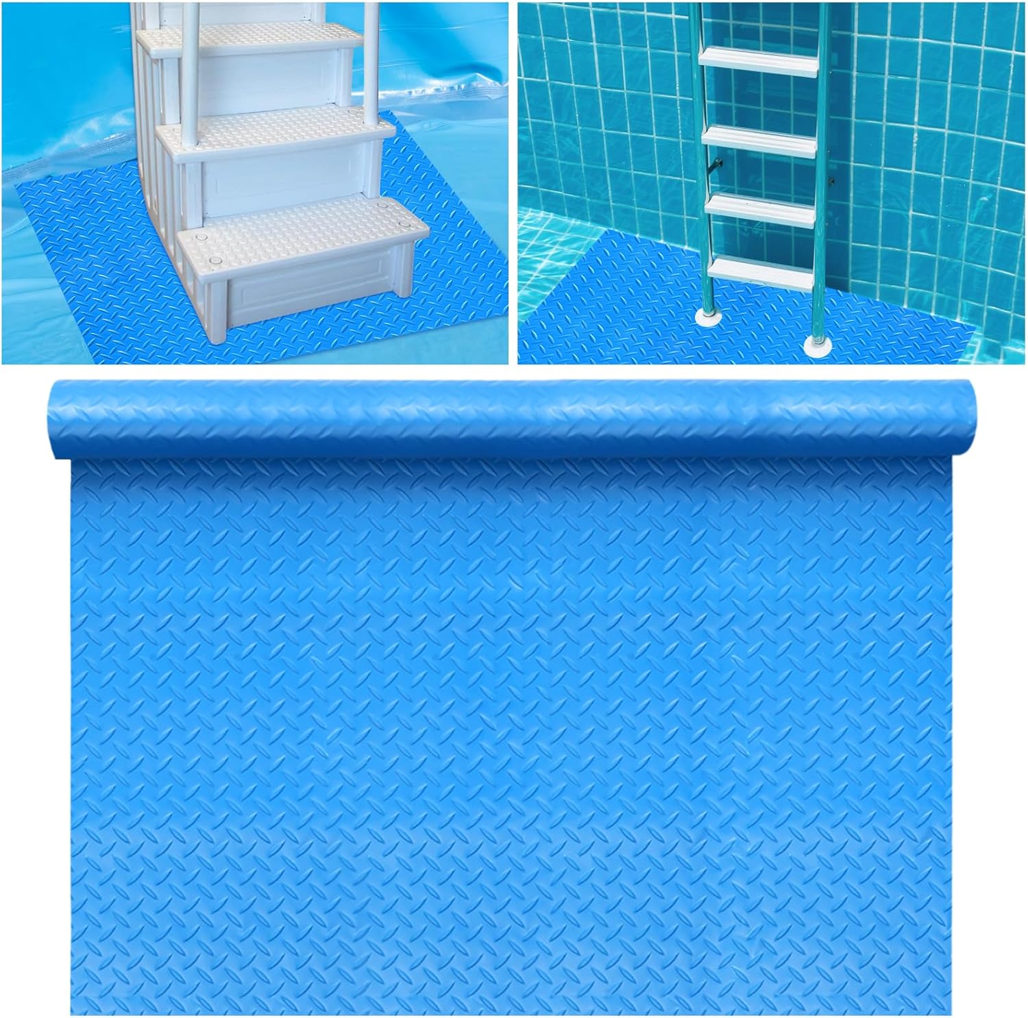 36"x36" Swimming Pool Ladder Mat Protective Swimming Pool Step Pad Protects Vinyl Pool Liner for Above Ground Swimming Pool Ladder Pad Compatible with Pool Step Ladder