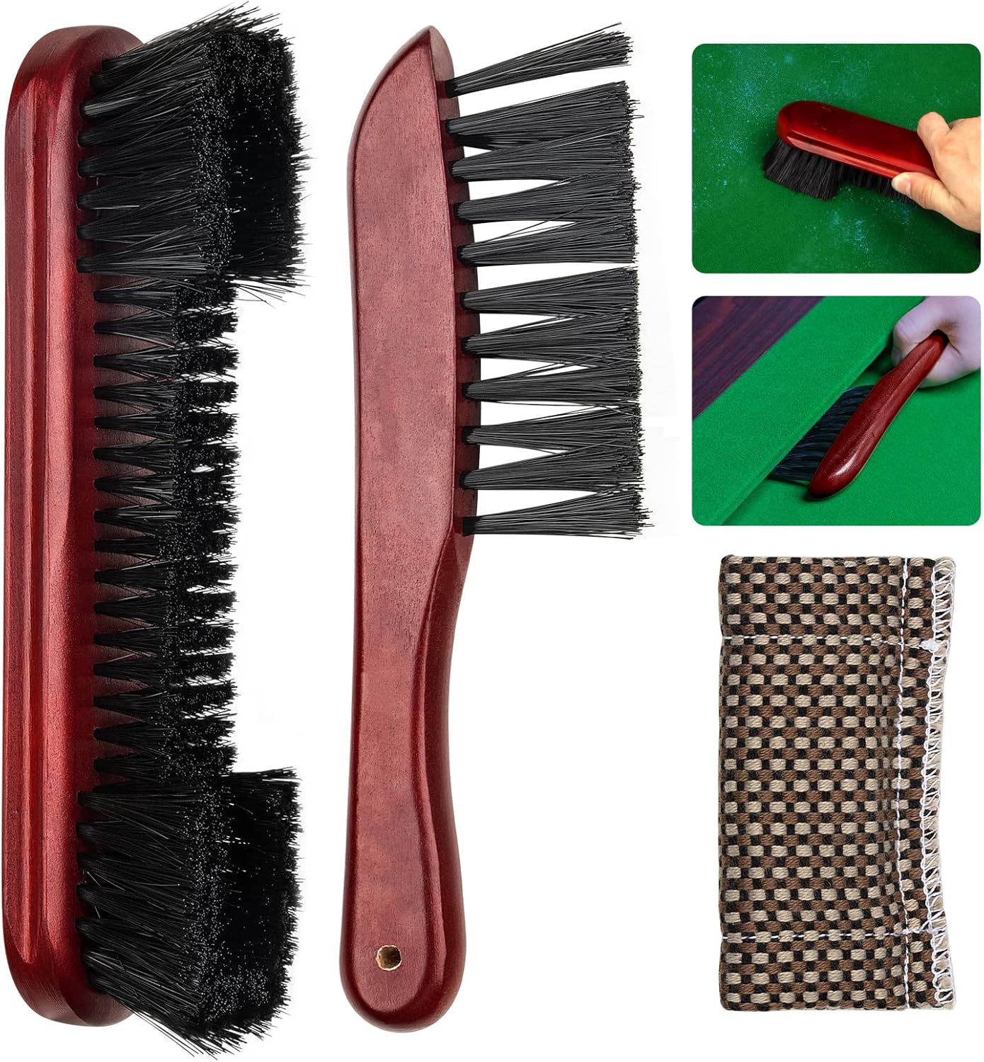 Adhafera Pool Table Brush for Felt, Billiard Brush Set with Soft Nylon Bristles, Durable Pool Table Accessories for Home, Bar & Game Rooms
