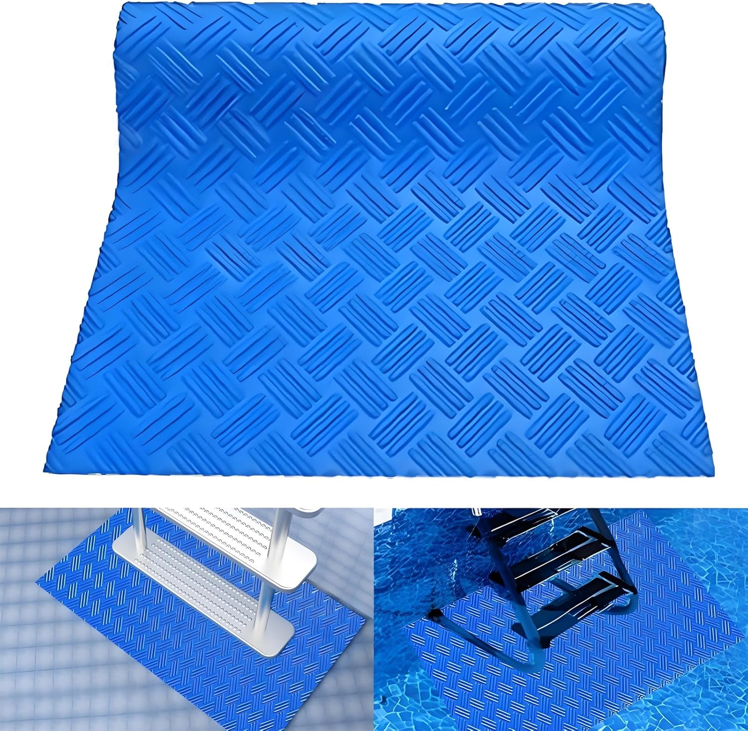 Pool Ladder Mat,36 Inch x 18 Inch Protective Pool Step Mat Non Slip Underwater,Pool Ladder Pad with Non-Slip Texture for Above Ground Swimming Pool Steps Liner and Stairs (36 inches x 18 inches)