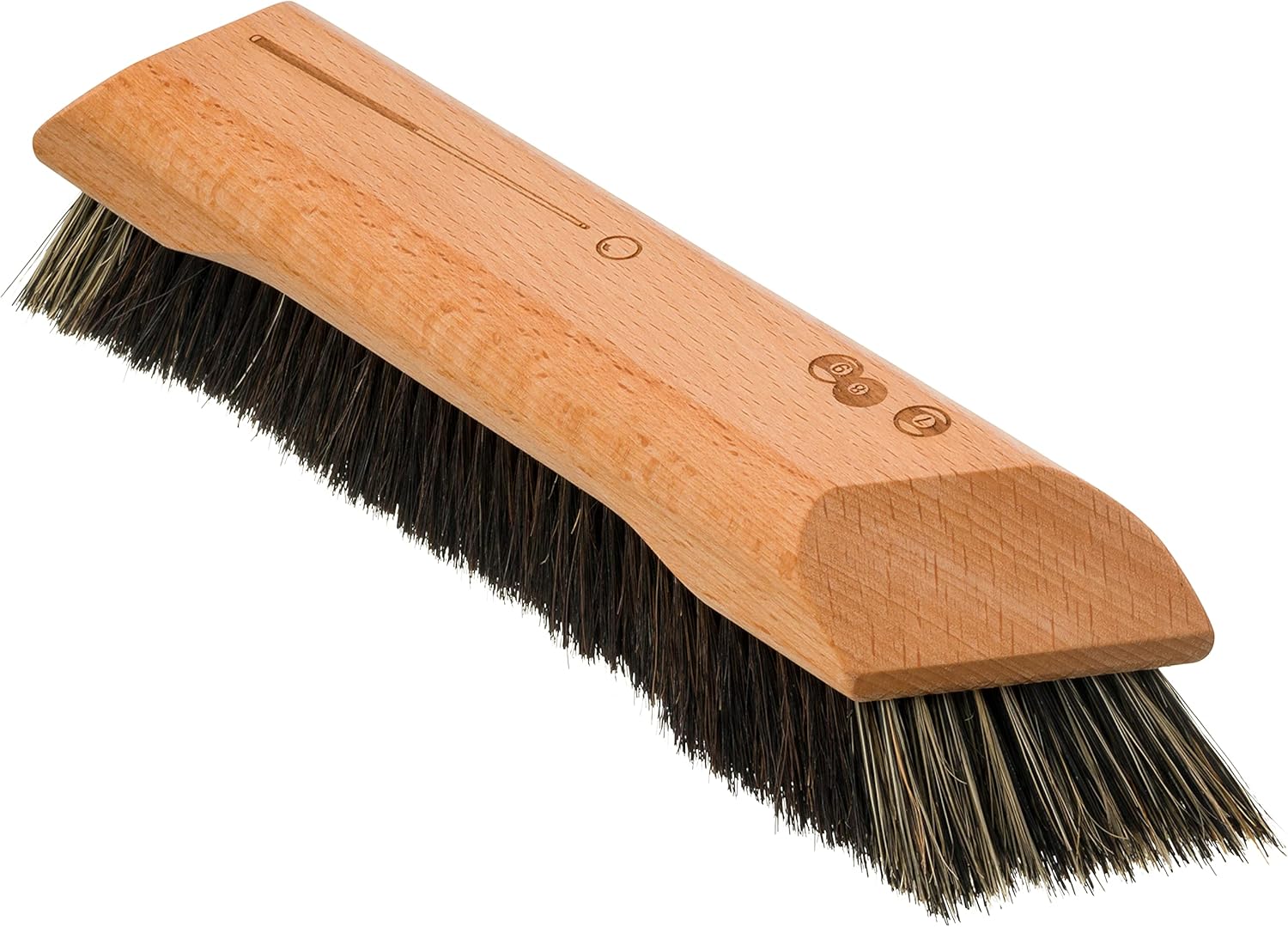 REDECKER Billiards Table Brush, Dark Horsehair Bristles, Offset Edge, Oiled Beechwood Handle, Made in Germany - Horsehair Pool Table Brush - Horsehair Pool Table Brush - Pool Table Brushes