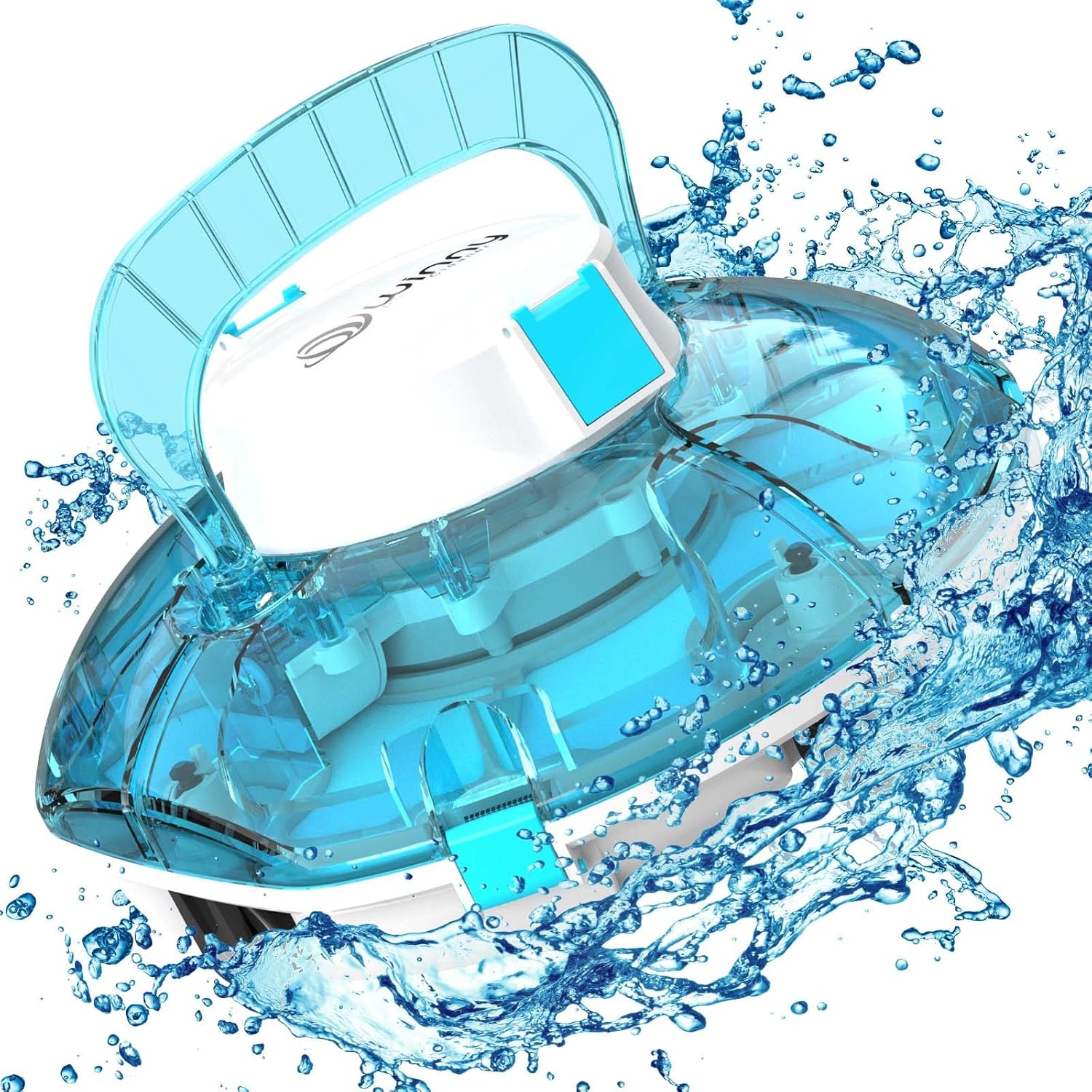 Cordless Robotic Pool Vacuum Cleaner - Powerful Suction & Transparent Design for Effortless Cleaning of Above Ground Pools up to 645 Sq. Ft