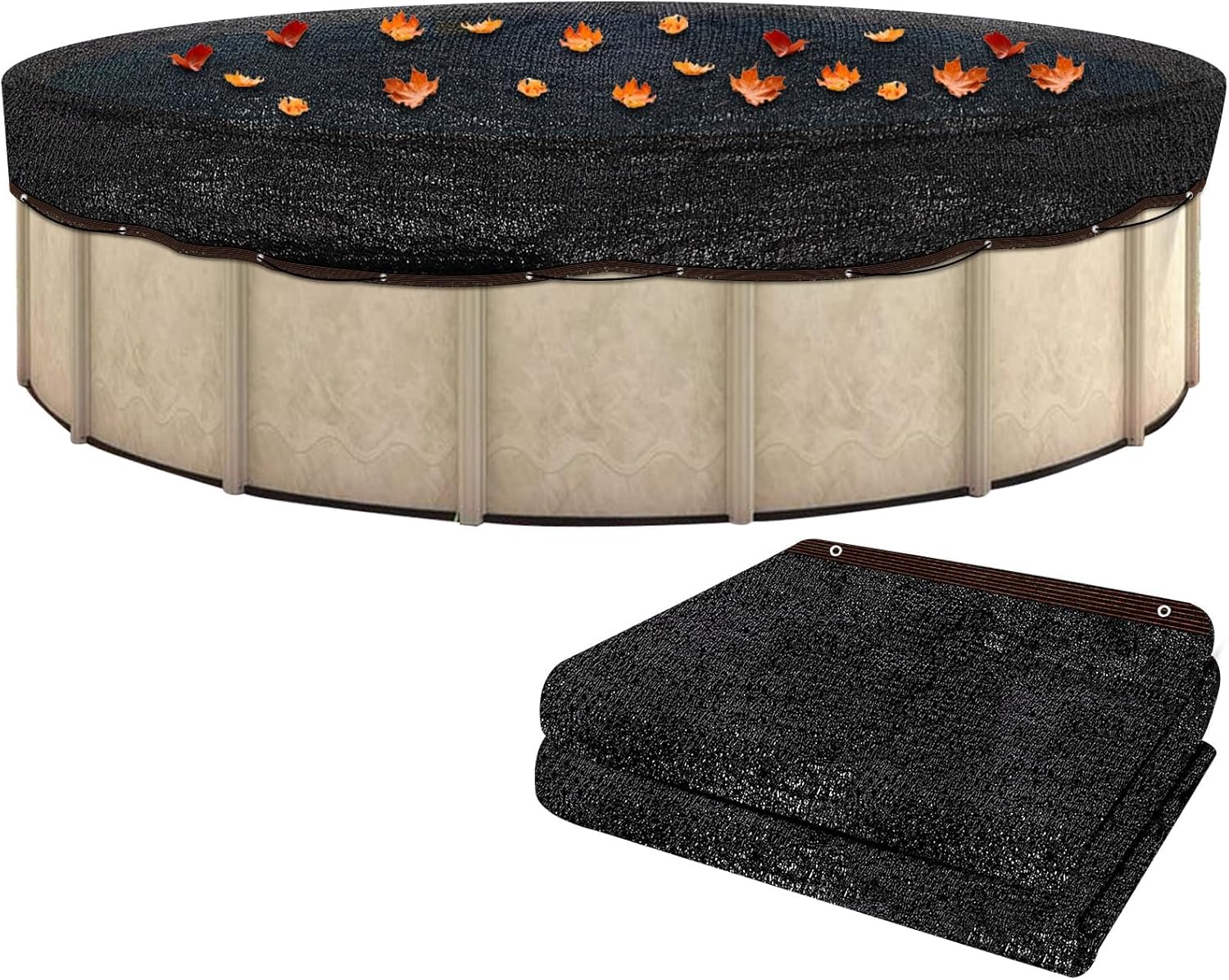 18ft Round Leaf Net Pool Covers for Above Ground Pools,Mesh Cover to Catching Leaves, Mesh Tarp with Grommets, Resistant Garden Sun Shade Netting(Only Cover)